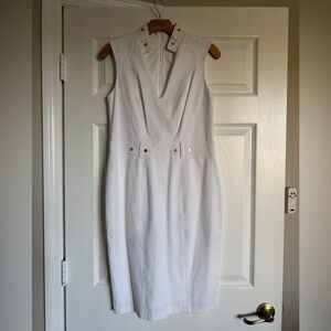 Cache White Sleeveless Dress